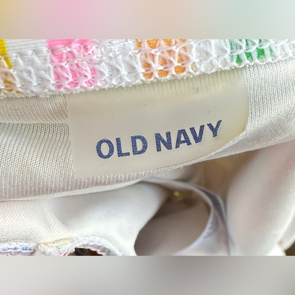 Old Navy Printed Square-Neck Lattice-Back One-Piece Swimsuit Size S (6-7) LNC - Picture 3 of 5